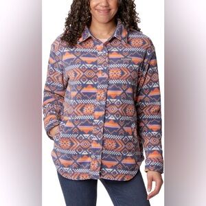 Columbia Women's Benton Springs Shirt Jacket, Nocturnal Checkered Peaks, Large